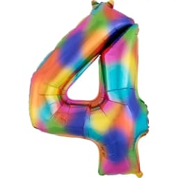New 40-inch Rainbow Color Large Digital Aluminum Balloon Digital Balloon Birthday Party Decoration Layout Balloon
