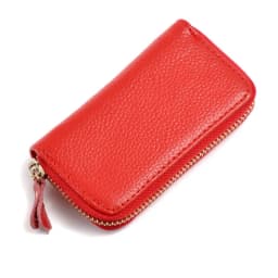 Unisex Genuine Leather Key Holder - Cow Split Leather Car Key Wallet with Card Slot, Compact Housekeeper Organizer Pouch