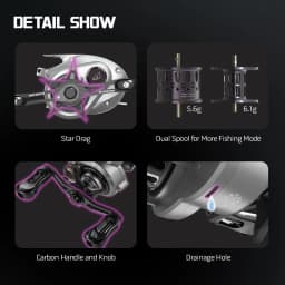 SOLOKING Acura 136g Ultra Light Baitcasting Reel BFS Baitcasting Fishing Reel 7.1/8.1 Gear Ratio 10+1BB 4KG Power Baitcaster