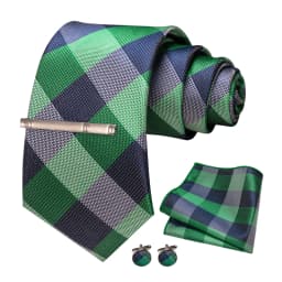 JEMYGINS Men Green Ties Striped Tie Paisley Wedding Tie For Men Necktie Hanky Cufflink Set Party Business Fashion Designer