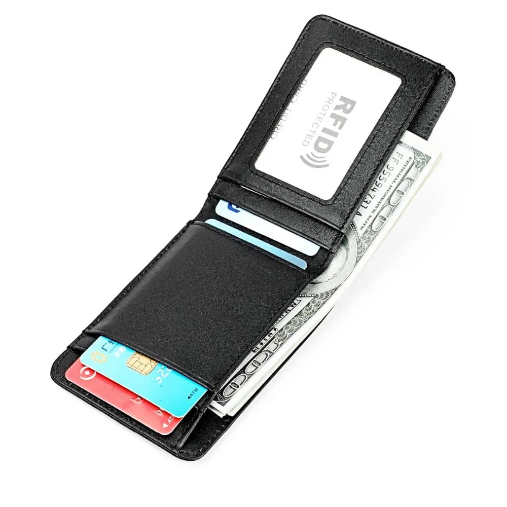 Anti RFID Genuine Leather Men‘s Wallet Mini Women Money Bag Credit Card Holder Small Purse For Male 4 Colors