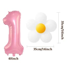 2pcs Daisy Foil Balloons Set Macaron Pink Blue 40inch Number Balloon 0-9 Kids Birthday Party Decorations Baby Shower Air Globes