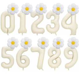 2pcs Daisy Foil Balloons Set Macaron Pink Blue 40inch Number Balloon 0-9 Kids Birthday Party Decorations Baby Shower Air Globes