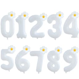 2pcs Daisy Foil Balloons Set Macaron Pink Blue 40inch Number Balloon 0-9 Kids Birthday Party Decorations Baby Shower Air Globes