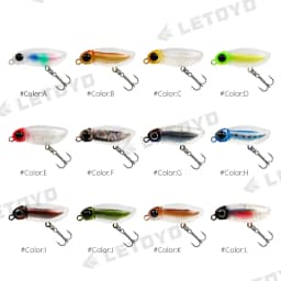 LETOYO Floating Minnow 38F/Pencil 38F 38mm 2.7g Topwater Artificial Silicone Bait Soft Plastic Body Trout Fishing Lures