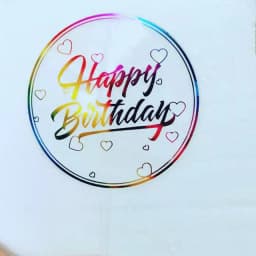 Ins Acrylic Happy Birthday Cake Toppers Color Round Gold Black Birthday Cupcake Toppers for Baby Shower Party Dessert Decoration