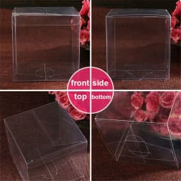 1/10/50Pcs Transparent Plastic Square Candy Boxes Gift Bags Cookie Pouch Wedding Favors Festive Party Supplies