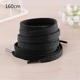 1 Pair White Black Solid Color 100-160cm Cotton Thick Flat Shoelaces Wide Sports Casual Shoe Lace For Sneakers
