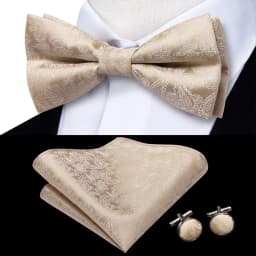 Hi-Tie Brand Silk Mens Bowtie Hanky Cufflinks Set Black Red Blue Gold Green White Pre-tied Butterfly Knot Bow Tie Wedding Work