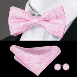 Hi-Tie Brand Silk Mens Bowtie Hanky Cufflinks Set Black Red Blue Gold Green White Pre-tied Butterfly Knot Bow Tie Wedding Work