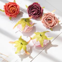 5 Pcs Artificial Roses Head Valentine Decora Home Room Wedding Wreath Bridal Accessories Clearance Garland Material Fake Flowers