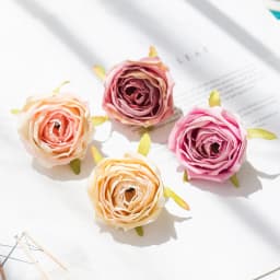 5 Pcs Artificial Roses Head Valentine Decora Home Room Wedding Wreath Bridal Accessories Clearance Garland Material Fake Flowers