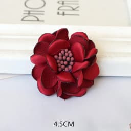 10PCS/Lot Red Series Rose Camellia Chiffon Fabric Flower For Wedding Invitation Artificial Flowers For Dress Decoration