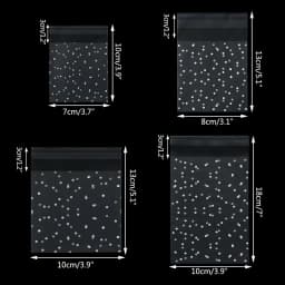 100Pcs Transparent Dot Candy Cookies Self Adhesive Gift Bag Pouches Wedding Brithday Gifts Packaging Bags Biscuits DIY Baking