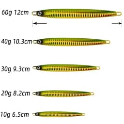 7pcs Super Slim SSZ Metal Casting Jigs 60G 40G 30G 20G 10G Shore Drag Cast Jigging Spoon Sea Fishing Lure Artificial Bait Tackle