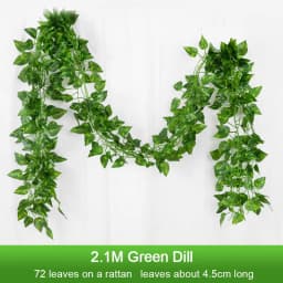 210cm Artificial Ivy Green Leaf Vine Silk Wall Hanging Garland Home Garden DIY Decoration Wedding Party Fake Plant Flower Wreath
