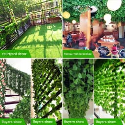 210cm Artificial Ivy Green Leaf Vine Silk Wall Hanging Garland Home Garden DIY Decoration Wedding Party Fake Plant Flower Wreath