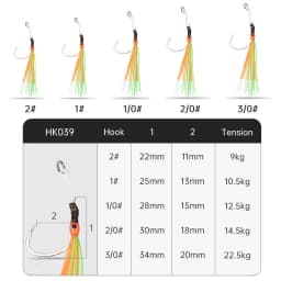 TEASER 5pairs Double Eyes Jig Hook Slow Jigging Hook Colorful Feathers Hook Fishing Jighook Assis Hooks Saltwater Pike Fishhooks