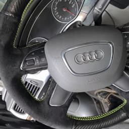 Custom Car Steering Wheel Cover Suede Carbon Fiber 100% Fit For Audi A3 A4 2013-2018 A6 2005-2018 Q3 2012-2018 Q5 Q7 2013-2018