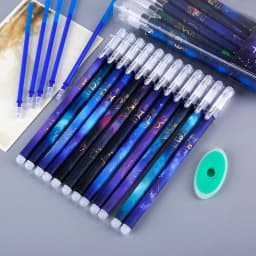 6Pcs/Set Constellation Erasable Gel Pen 0.5mm Kawaii Blue Black Ink Writing Pens Washable Handle for School Office Stationery