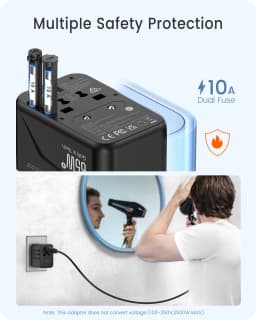 LENCENT 65W/45W/30W GaN Universal Travel Adapter with USB-A and Type C Fast Charging Power Adapter EU/UK/USA/AUS Plug for Travel