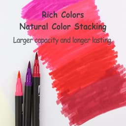 Double-Head Washable Color Marker Set Soft Fiber Brush Pen Fine Nib Art Supplies for Artist Korean Stationery School Supplies