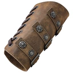 Medieval Renaissance Barbarian Leather Arm Guard Bracer Nordic Vambracers For SCA Larp Festival Costume Forearm Protector