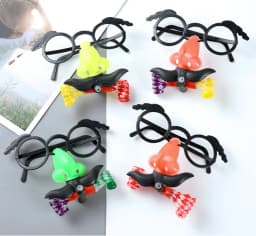 Funny Clown Nose Mustache Glasses Whistle Costume Ball Round Frame False Nose Blow Out Dragon Joke Trick Party Favors Toys