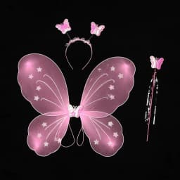 3Pcs/Set Fashion Butterfly Wings Fairy Wand Dressing Up Girl Ladies Fancy Dress Set Princess Hair Hoop Cosplay Party Decor