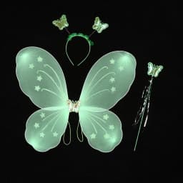 3Pcs/Set Fashion Butterfly Wings Fairy Wand Dressing Up Girl Ladies Fancy Dress Set Princess Hair Hoop Cosplay Party Decor