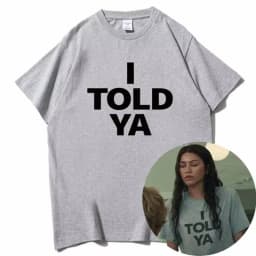 I Told YA Letter Pure Cotton Printed Men's and Women's Personalized Loose Short Sleeved New Fashionable Round Neck T-shirt