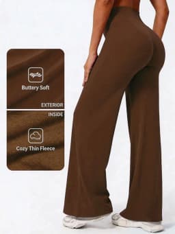 Mid Waist Yoga Straight Leg Pants Soft Wide LegTrousers Naked Feel Fitness Compression Leggings Pilates Running Sports Trousers