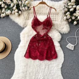 Women's Sexy Mini Dress Lingerie Cosplay Maid Cute Bowknot Lace Hotsweet Casual Dresses Party Club Costume Camisole Mini Dresses