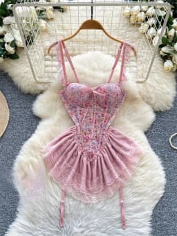 Women's Sexy Mini Dress Lingerie Cosplay Maid Cute Bowknot Lace Hotsweet Casual Dresses Party Club Costume Camisole Mini Dresses