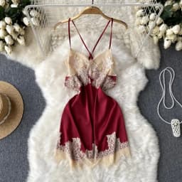Women's Sexy Mini Dress Lingerie Cosplay Maid Cute Bowknot Lace Hotsweet Casual Dresses Party Club Costume Camisole Mini Dresses