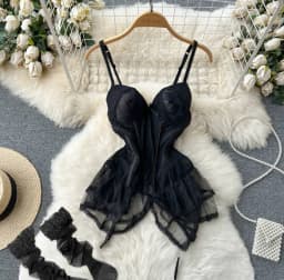 Women's Sexy Mini Dress Lingerie Cosplay Maid Cute Bowknot Lace Hotsweet Casual Dresses Party Club Costume Camisole Mini Dresses