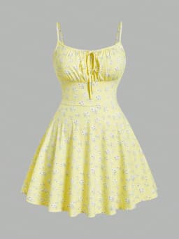 New Fashion Floral Elegant Sleeveless Thin Strap Camisole Dress