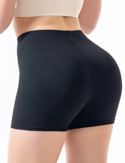Black base shorts for women to wear as outerwear in summer High-waisted tight elastic and leak-proof wide-leg hot pants