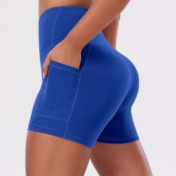 Solid Pocket Shorts Women Fitness Sports Short High Waist Yoga Short Cycling Comprehensive Training Jog Squat Proof