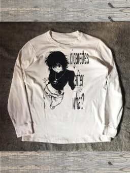Women Retro Cute Harajuku Slim fit Tops Lady White Casual T-Shirts Girls Letter Anime Print Long Sleeve Clothes