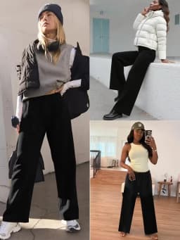 Plush Wide Leg Trousers Warm Winter High Waisted Straight Pants Outdoor Skiing Jogging Or Exercise Winter Women's Pants & Capris