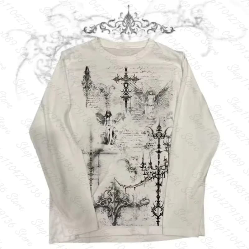 Woman Clothes for Women Kawaii Emo Graphic Tees Y2k Tops Crop Top Women Women's Cropped Shoujo Girl Style 90s Clothes Vintage