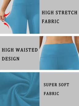 Women High Waisted Capri Pants Super Soft No See Through Tummy Control Yoga Running Workout Home Casual Leggings