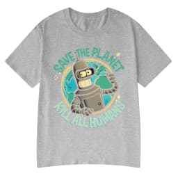 Funny Save The Planet Kill All Humans Robot Graphic Print T Shirt Women Fashion Summer Short Sleeve T-shirt Clothing