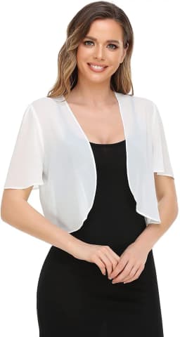 Europe and America Fashion Ladies Casual Summer New Chiffon Short-Sleeved Cardigan Jacket Summer Short-Sleeved Cardigan Cape