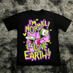Vintage Invader Zim Cartoon Print Short Sleeve T-Shirt Retro Unisex Graphic Tee 90s Nostalgia Summer Streetwear Y2K Tee Top