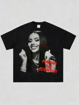2026 Spring Summer Unisex Hip Hop Graphic Tee, Fashion New Arrival Clothing, Soft Cotton Crewneck Short Sleeve, Mariah Scientist Rapper Free Thugs Letter Print, Retro Rap Aesthetic Daily Casual Loungewear, Novelty Fan Gift Tops, S‑7XL, Fast Shipping