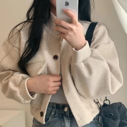 Trendy Women's Loose Stand Collar Button Streetwear Jacket Casual Outerwear Autumn Vintage Crop Tops Winter Imitation Wool Coat