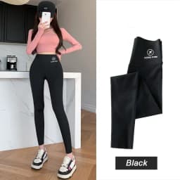 M-XL Shark Pants Women Wear Spring Autumn Winter Thin High-Waisted Belly Lift Hip Yoga Tights Small Feet Black Leggings