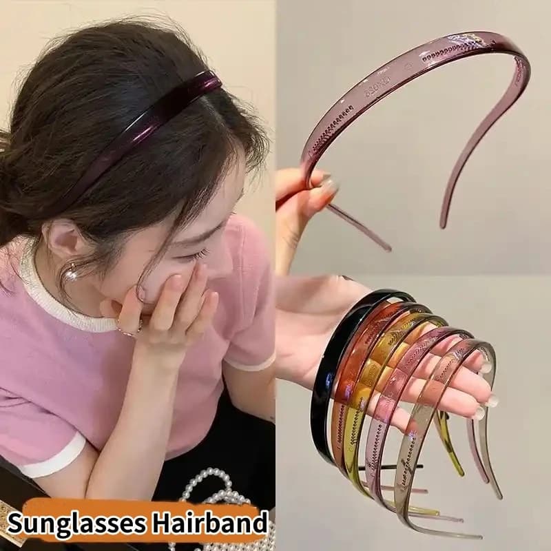 Trendy Sunglasses Frame Shape Acrylic Hairbands For Women Toothed Headband Anti-slip Hair Hoop Fashion Hairwear Accessories